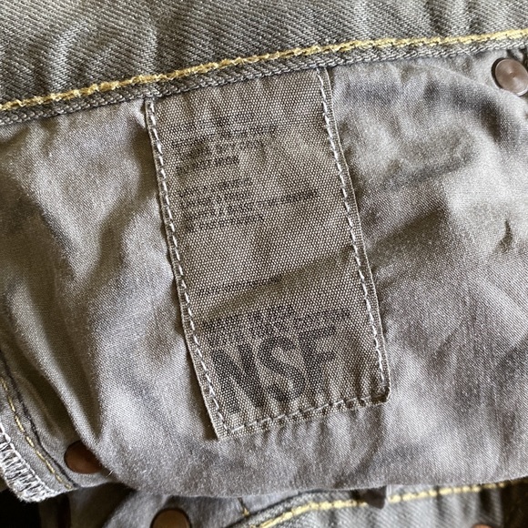 NSF Straight Slouch Size 25 Dark Grey Distressed Jeans - Picture 7 of 7